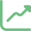 Icono de crecimiento o curva ascendente